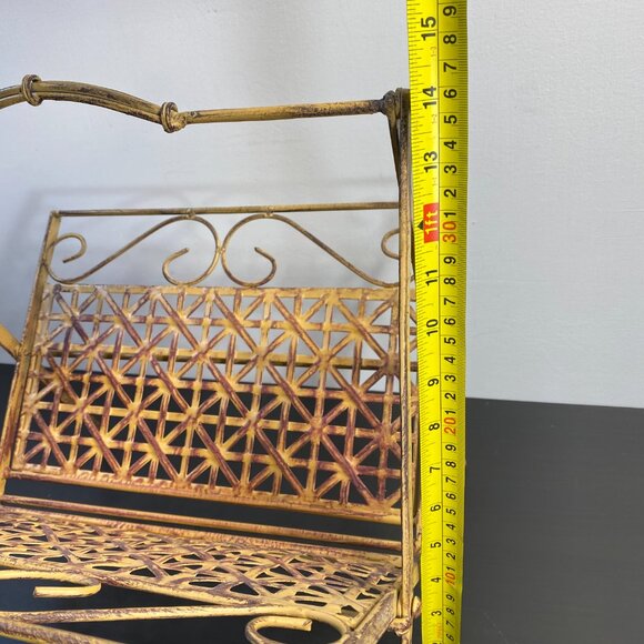 Large Brass Folding Book Stand Art Easel, Adjustable Book Display Stand, Ornate - Picture 6 of 10